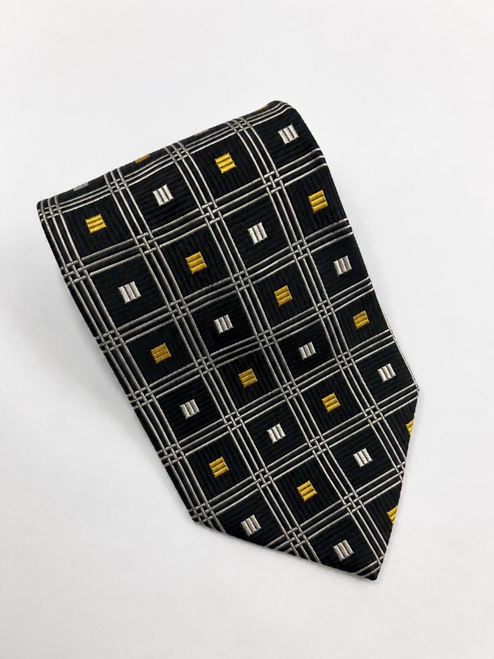 BOSS Hugo Boss 100% Silk Geometric Tie Black